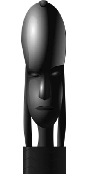 Abstract Statue Portrait Black Background PNG image