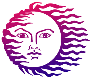 Abstract Sun Face Illustration