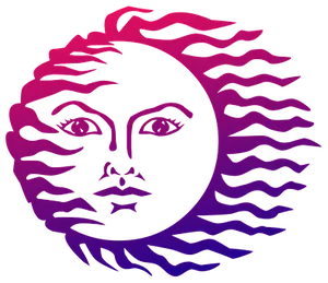 Abstract Sun Face Illustration PNG image