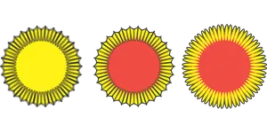 Abstract Sunburst Icons Triptych