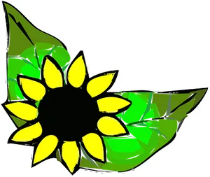 Abstract Sunflower Artwork PNG image