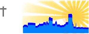 Abstract Sunrise City Silhouette