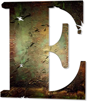 Abstract Textured Letter E PNG image