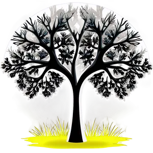 Abstract Tree Design In Black And White PNG 06252024 PNG