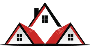 Abstract Triangular Houses Graphic PNG image