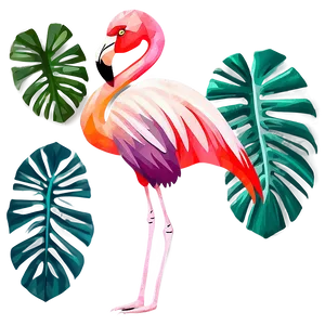 Abstract Tropical Flamingo Art Png Cxa14 PNG image