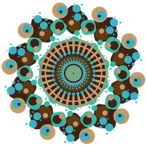 Abstract Turquoise Brown Mandala Art PNG image