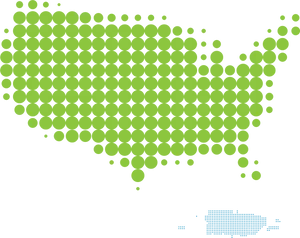 Abstract U S A Map Dots Design PNG