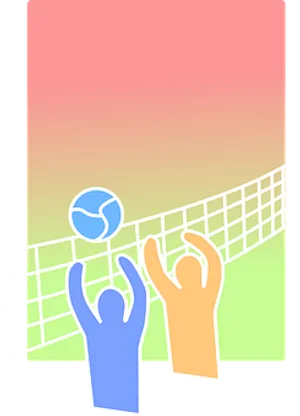 Abstract Volleyball Block Graphic PNG image
