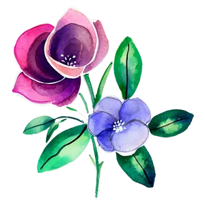 Abstract Watercolor Flowers PNG 05252024