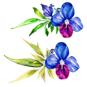 Abstract Watercolor Flowers PNG Psg16 PNG