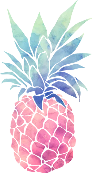 Abstract Watercolor Pineapple Art PNG image