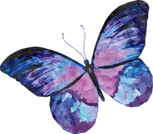 Abstract Watercolor Purple Butterfly PNG image