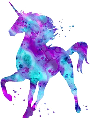 Abstract Watercolor Unicorn PNG image