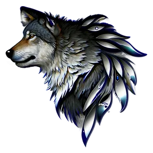 Abstract Wolf Head Artwork Png 06122024 PNG image