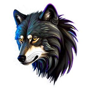 Abstract Wolf Splash Art PNG 05032024