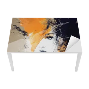 Abstract Woman Art Table Design PNG image