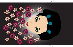 Abstract Womanwith Flowers