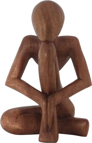 Abstract Wooden Figure Sculpture PNG image