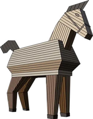Abstract Wooden Horse Illustration