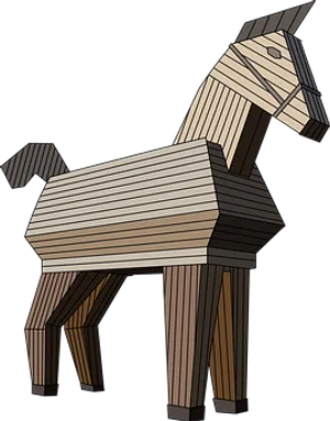 Abstract Wooden Horse Sculpture PNG image