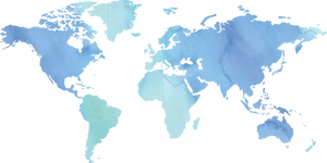 Abstract World Map Blue Tones PNG image