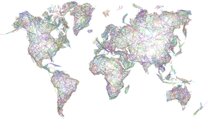 Abstract World Map Network Lines PNG image