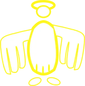 Abstract Yellow Angel Vector PNG image
