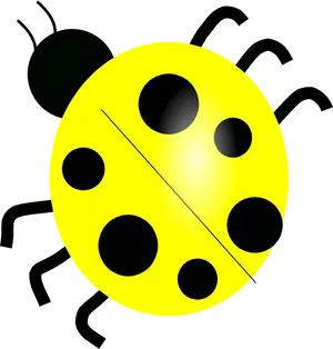 Abstract Yellow Black Ladybug Design