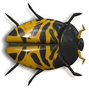 Abstract Yellow Black Ladybug Design PNG image