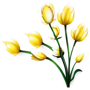 Abstract Yellow Flowers PNG Oco