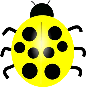 Abstract Yellow Ladybug Design PNG image