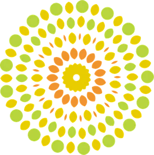 Abstract Yellow Orange Mandala Art