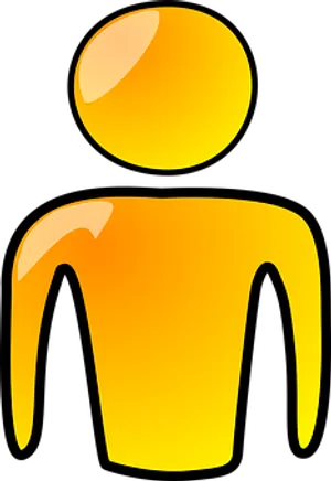 Abstract Yellow Person Icon