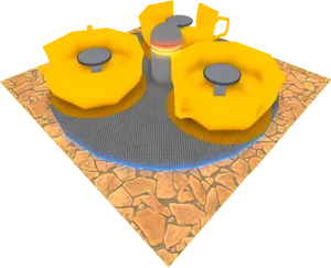 Abstract Yellow Sofas Art Installation PNG