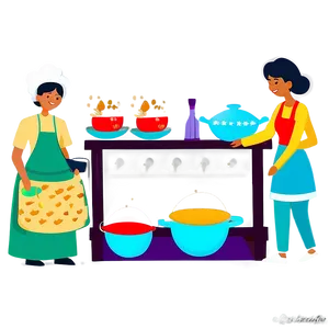 Abuela Cooking Illustration Png 06292024 PNG image