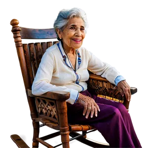 Abuela In Rocking Chair PNG Rtd PNG
