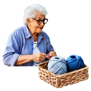 Abuela Knitting Clipart Png Uma95 PNG image