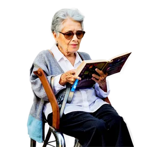 Abuela Reading A Book PNG 06292024 PNG