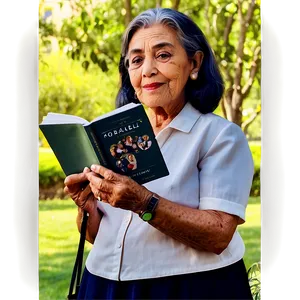 Abuela Reading A Book PNG Tqq PNG