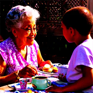 Abuela's Evening Tea Party PNG 3