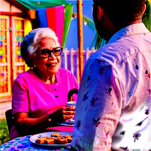 Abuela's Evening Tea Party PNG Rnu99 PNG