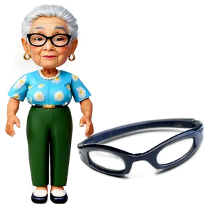 Abuela With Glasses PNG Ytp PNG