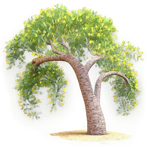 Acacia Tree Oasis Scene PNG 16