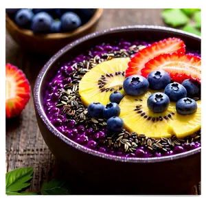 Acai Smoothie Bowl Decoration Png Suq PNG image