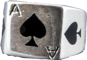 Aceof Spades Ring Closeup PNG
