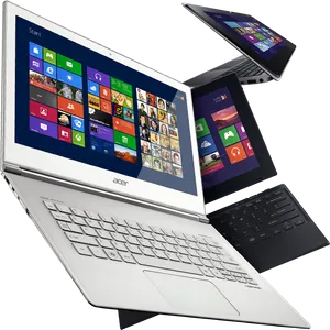 Acer Convertible Laptop Multiple Views PNG image