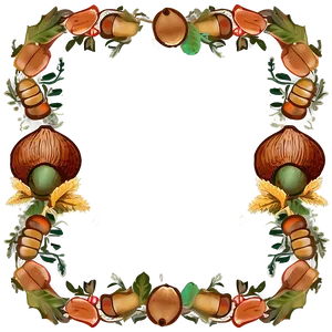 Acorn And Oak Thanksgiving Border Png 33 PNG image