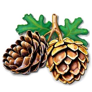 Acorn And Pinecone PNG Mul2 PNG