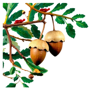 Acorn On Branch Png 52 PNG image